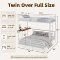 thumbnail image 7 of Miniyam Twin Over Full Bunk Bed with Built-In Desk – Metal Space-Saving Bed for Kids, Teens, Dorm Rooms, White, 7 of 7