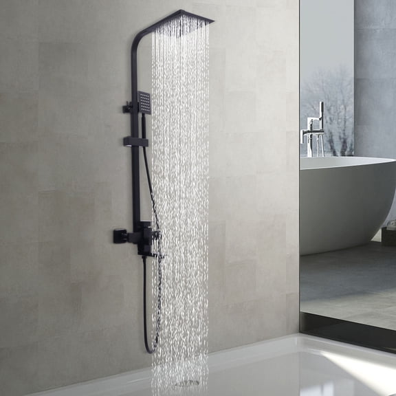 Shower System with 3 water outlets, Adjustable Height Rain Shower Set, Shower Fitting, Wall Mounted