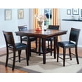 thumbnail image 4 of Contemporary Dark Brown Wood Dining Table w/ Lazy Susan, 48" Square, Farmhouse Style. Ideal for Dining Room. Solid Wood Veneers. Counter Height. Easy Rotation., 4 of 6