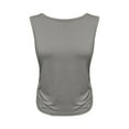 thumbnail image 6 of Otntypg Tank Tops for Women - Workout Sport Athletic Yoga Running Gym Loose Crop Sleeveless Shirts Casual Side Drawstring Ruched Athletic Tees Gray M, 6 of 8