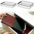 thumbnail image 3 of 34.7*23.4*3.5cm PET Transparent Document Storage Box Household Drawer Box Off R7 O4U9, 3 of 9