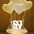 thumbnail image 3 of USB 3D LED Luz de noche junto a la cama Amor romántico Lámpara de mesa de escritorio de acrílico (D), 3 of 5