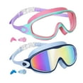 thumbnail image 1 of 2 piezas de gafas de natación para niños gafas de niños portátiles con tapón de oído de visión amplia ajustable profesional sin gafas de piscina de Rosa y azul, 1 of 8