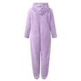 thumbnail image 4 of WOYY Big Girls Hooded Onesie Cute Soft Warm Zipper Jumpsuit Romper, Sizes 9-10, 4 of 4