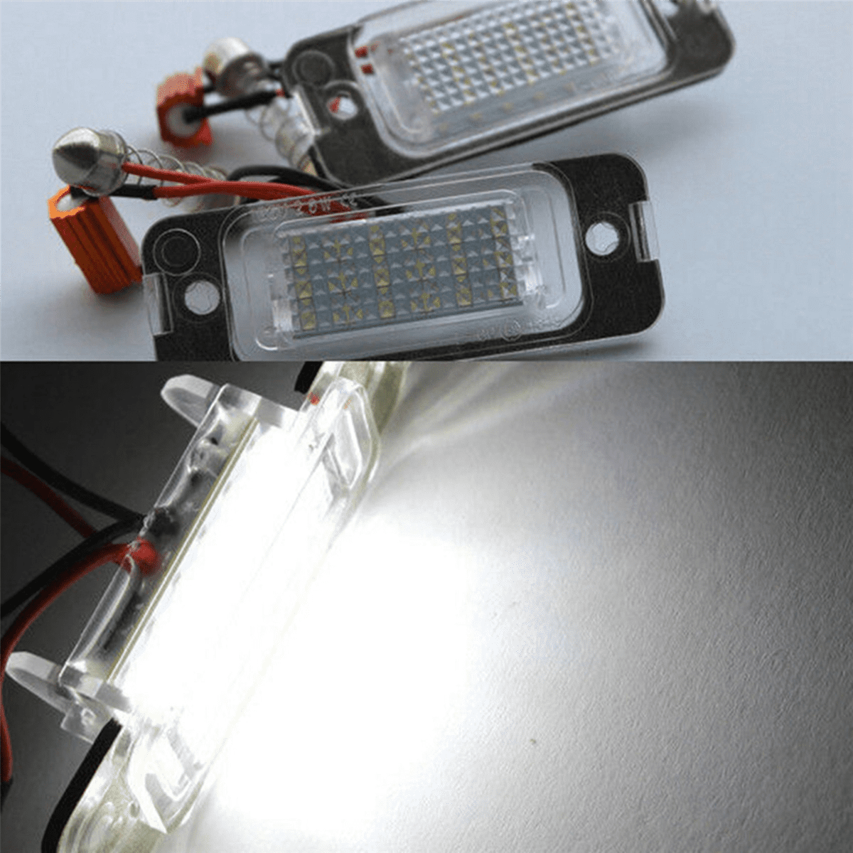 4X Car LED License Plate Light License Plate Light for W163 W164 X164 ML,4 x License plate light,Black & white