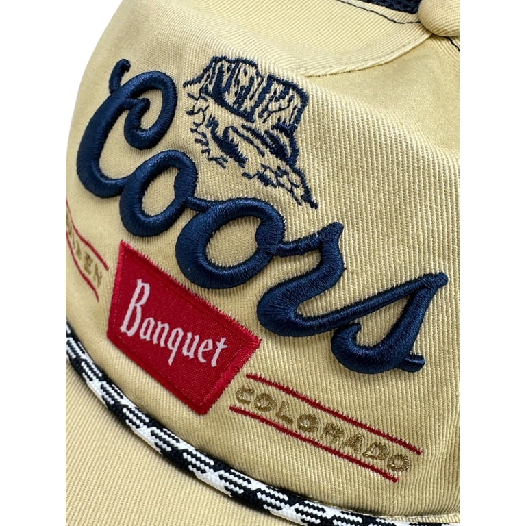 Casquette Camionneur Vintage Coors Bière - Rouge Et Blanc, Mousse, Dos En Maille, Années 80 - Occasion