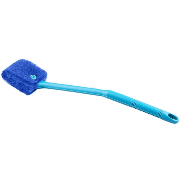 Aquarium Cleaning Brush with Dual-Sided Sponge Head, Long Handle Tool for Fish Tanks and Glass Surfaces, Durable Plastic Design for Home and Commercial Use