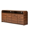thumbnail image 4 of Better Homes & Gardens Juliet Curved TV Stand for TVs up to 75”, Walnut Finish, 4 of 6