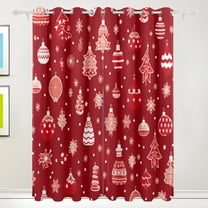 Christmas Decorations Red Black Out Curtains 84 Inch Length Curtains for Sliding Glass Doors Bedroom Living Room 2 Pack