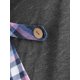 thumbnail image 4 of Camiseta a Cuadros Pañuelo Tamaño Plus Rosegal  Mangas largas de talla grande, 4 of 5