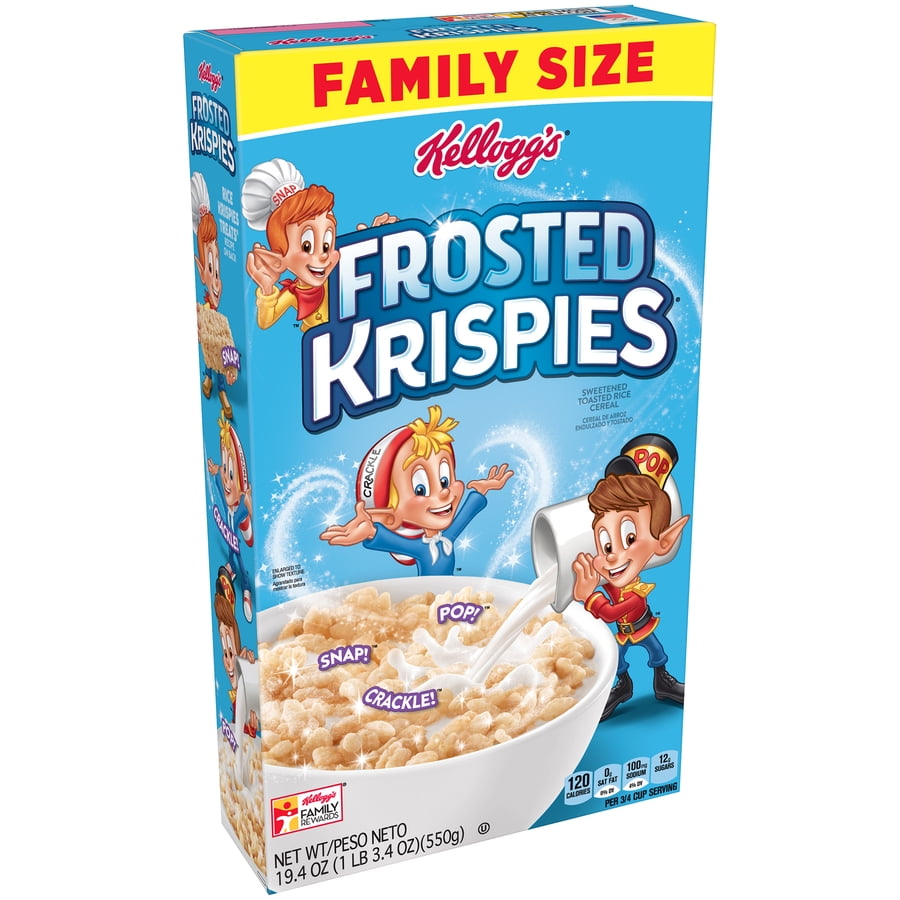 Kellogg's Frosted Rice Krispies Family Size Breakfast Cereal 22.2 Oz
