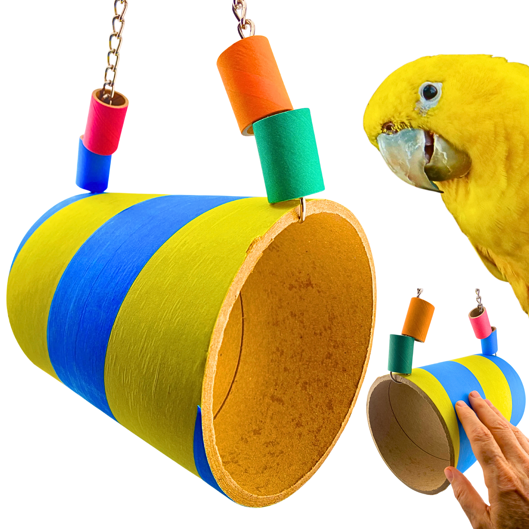 Bonka Bird Toys 1147 Big Bagel Hut Chew Hide Play Tunnel Fun Parrot Cage Toy Pet