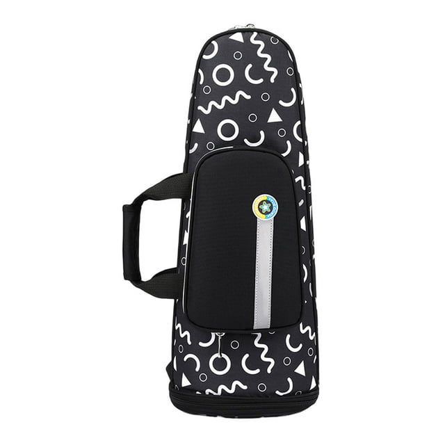 QualitChoice Suona Bag Professional Music Instrument Accessory Splashproof Cartoon Oxford Cloth Pouch Backpack for Carry Concerts Use Black 1 Pc