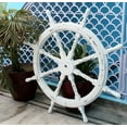 thumbnail image 2 of "Nagina International Nautical Wooden Antique Vintage Captain's Ship Wheel   - Pirate Home Decor Gifts - Nursery Wall Hangings (24 Inches, Antique   White)", 2 of 5