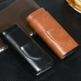 thumbnail image 3 of Estuche para Puros Humidor de Puros PortáTil de Dedos Caja de PU, MarróN, 3 of 5