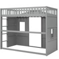 thumbnail image 4 of Gray Twin Size Loft Bed With , Solid Wood Build For A Dreamy Bedroom In Gray, Structure Cozy Environment, 4 of 7