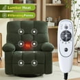 thumbnail image 5 of Massage Recliner Chair with Vibration and Lumbar Heating, 360 Swivel Rocker Recliner with Side Pocket and USB Port, Oversized Single Sofa for Living Room, Green, 5 of 21
