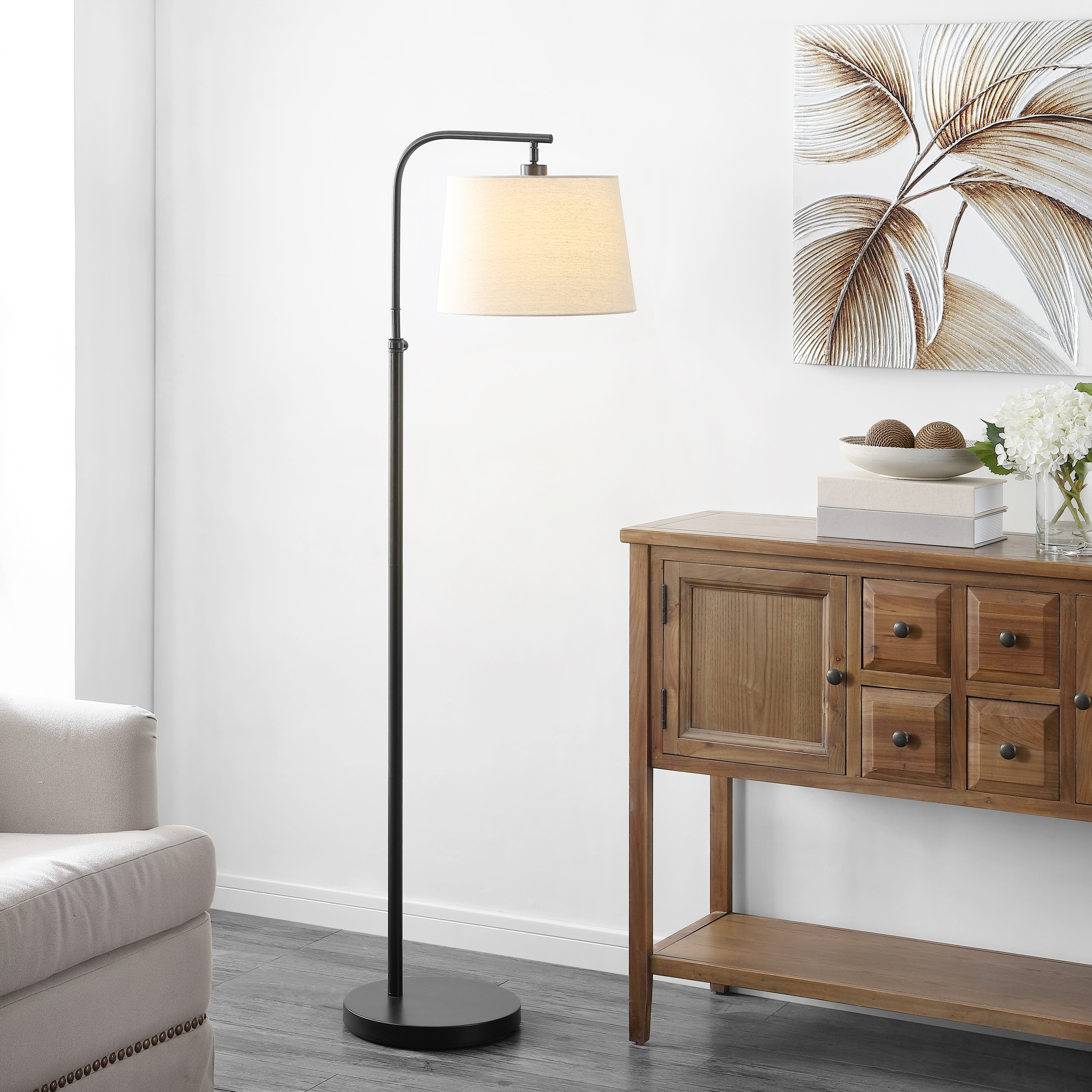 SAFAVIEH Winley Mid-Century Adjustable Floor Lamp, Oil Rubbed Black