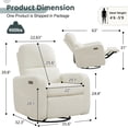 thumbnail image 3 of Aemeios Swivel Power Recliner Chair Teddy Nursery Glider Rocking Recliner, White, 3 of 6