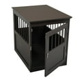 thumbnail image 4 of Pefilos 27" Dog Crates for Small and Medium Dogs, Wooden Dog Cage Furniture Table, Dog Kennel for Indoor, Dog House with Side Slats, Brown, 4 of 12