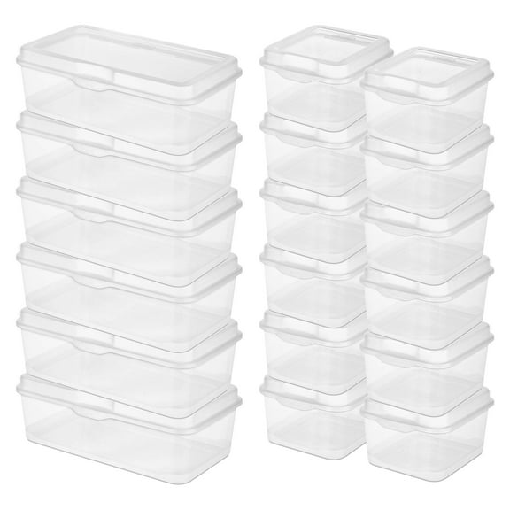 Sterilite Large Latch Storage Box, 6 Pack, and Small Latch Storage Box, 12 Pack