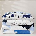 thumbnail image 5 of Manfei Forest Bear Twin Comforter Sets, Waterclor Rustic Animal Bedding Set, White Navy, Polkadot Reversible, 2 Pieces, 1 Comforter and 1 Pillowcase, 5 of 7