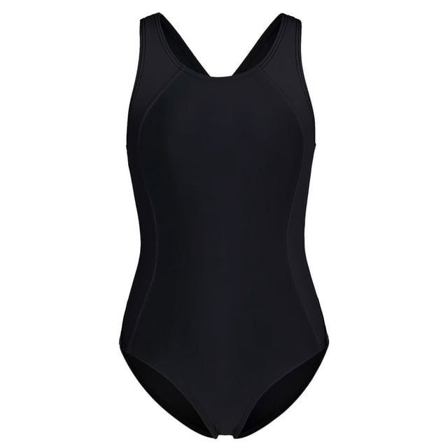 Charmo Color Blocked Swimwear for Girls Athletic One Piece Practice Swimsuits Racerback Bathing Suits, Size 8-16