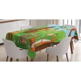 thumbnail image 1 of Hedgehog Tablecloth, Open Air Concert in Forest Instrument Playing Bear Rabbit Fox and Tweeting Bird, Rectangular Table Cover for Dining Room Kitchen, 52 X 70 Inches, Multicolor, by Ambesonne, 1 of 3