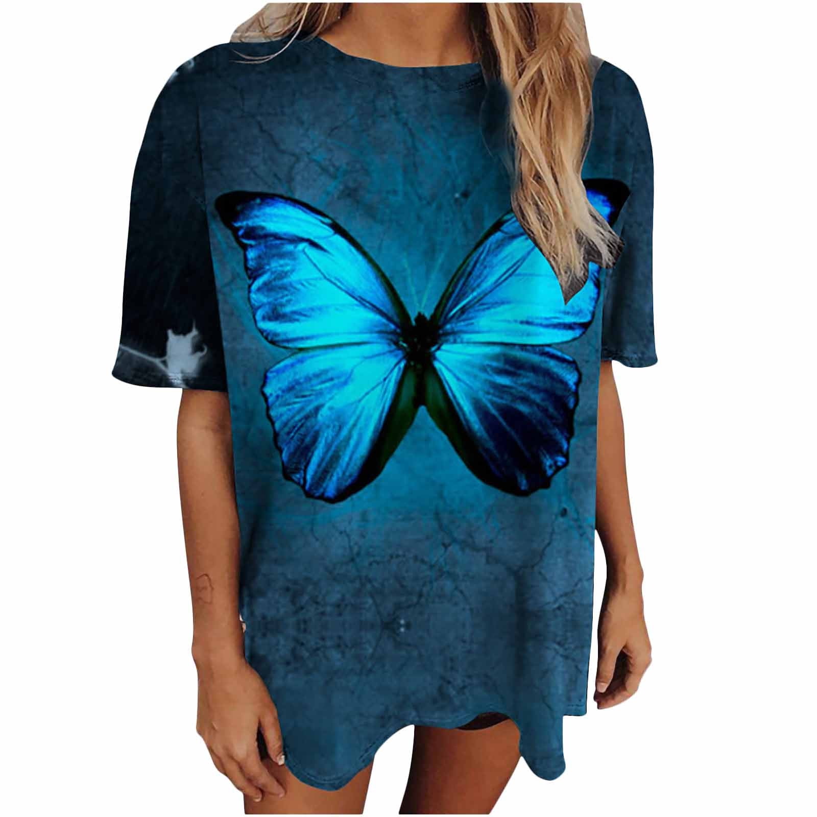 ORANGE GREEN BUTTERFLY Sz S Nurse SCRUB Top Shirt WOMENS Butterflies ~ NWT 