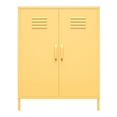 thumbnail image 3 of Novogratz Cache 2 Door Metal Locker Style Storage Accent Cabinet, Yellow, 3 of 13