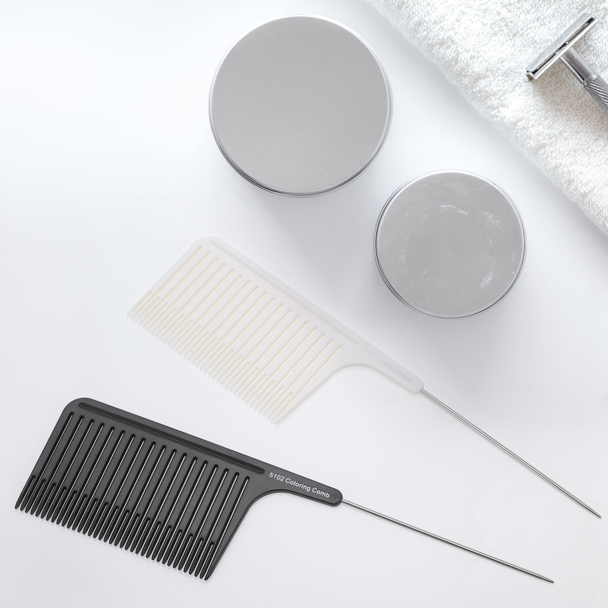 Unique Bargains 1 Pc Hair Highlighting Comb with Stainless Steel Rat Tail Beige