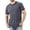 Grey, variant on Men's Deep V Neck Short Sleeved T Shirt Cotton Elastic Bottoming Shirt Stand Up Collar In Summer,M