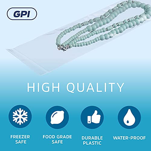 Assorted Clear Plastic ZIPLOCK Bags 4 Sizes Resealable Zip Top Lock for Jewelry 2x3 3x3 3x5 2 mil Packaging & Shipping. Strong & Durable Poly Baggies GPI 400 Pack Storage 4x6 