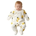 thumbnail image 6 of BOBOGOJP 100% Organic Cotton Soft 0-6 Months Unisex Footless Newborn Baby Sleepers Pajamas Romper Boys Girls Long Sleeve Yellow for Size 3-6 Months, 6 of 8