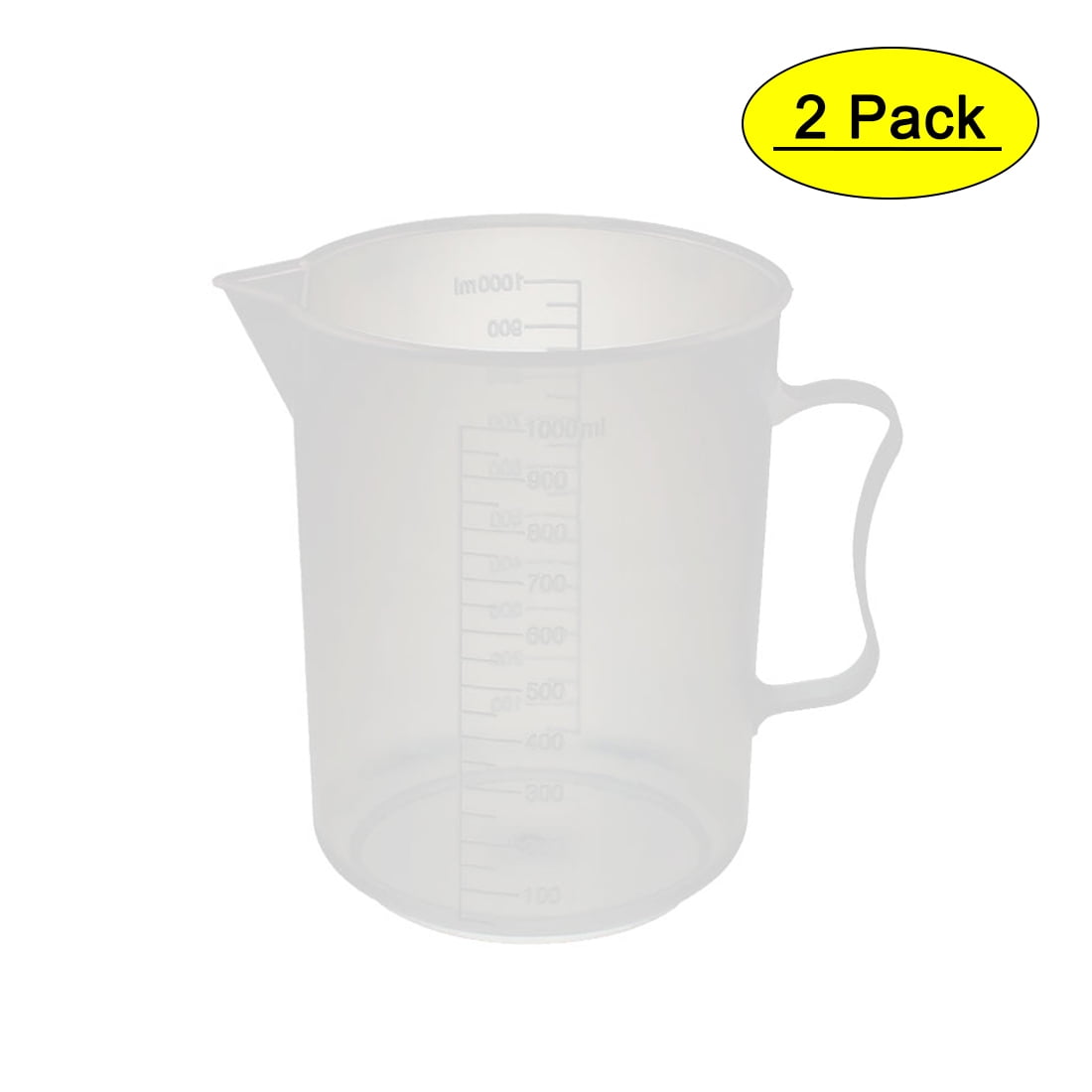Plastic Flour Measuring Cup Jug Pour Water Beer Pitcher Container w/Lid Handle 