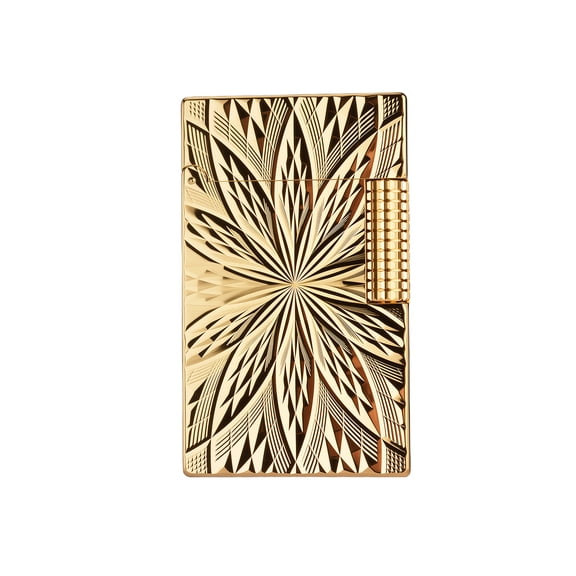 Classic Vintage Thin Side Slide Soft-Flame Brass Kerosene Lighter, Crisp Sound, Refillable,Unique, Flip, Collectible, Luxury Men's Gift, Flint,Engraving,Electroplated18k Gold,Thorens Blooming Radianc