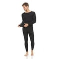 thumbnail image 6 of BILLIONHATS 2 Piece Thermal Sets for Men, Base Layer Long Johns Underwear, Top & Bottom, Cotton, Solid Colors Black, 6 of 7