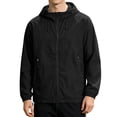 thumbnail image 3 of Nestiefly Mens Summer Jacket UPF 50+ Sun Protection Outdoor Lightweight Full Zip Hoodie Long Sleeve Fishing Hiking Shirt Black 4XL, 3 of 9