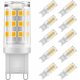 thumbnail image 1 of Bombilla LED G9, equivalente a 3 W de halógeno G9 de 30 W, 300 LM, blanco cálido de 3000 K, sin parpadeo, CA de 220 V, NO regulable, paquete de 10 [Clase energética F], 1 of 5