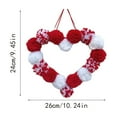 thumbnail image 2 of Valentine's Day Pom-Pom Wreath Plush Heart Indoor Decorations Home Furnishings Proposal Outfits, Must-Have Sweet Home Decor For Front Door Wall Window, Reusable Yarn &, 2 of 4