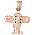 thumbnail image 1 of 14K Rose Gold Airplane Pendant - 21 mm, 1 of 3