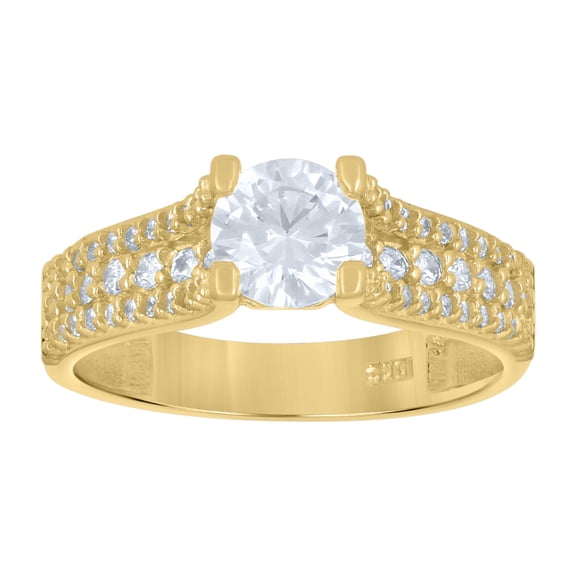 10K 10kt Yellow Gold Women Cubic Zirconia Size 6.5 Engagement Wedding Ring