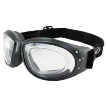 Global Vision Eliminator RX Padded Motorcycle Riding Goggles ANSI Black Frame w/Antifog Clear Lens