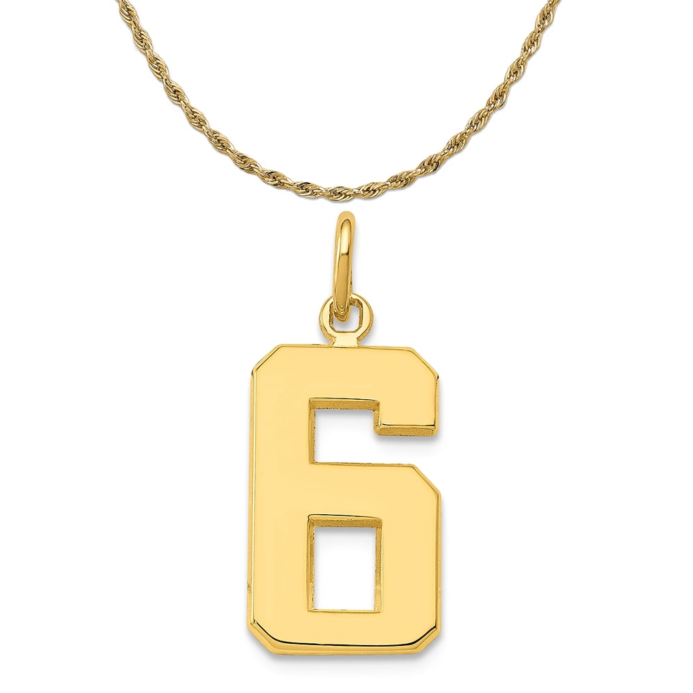 9mm x 22mm Solid 14k Yellow Gold Casted Medium Diamond-Cut Number 8 Pendant Charm 