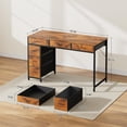 thumbnail image 3 of HLDIRECT 47 inch Computer Desk with 6 Drawers, Reversible Home Office Desk with Storage, Office Desk for Home Office, Writing, Study, Work, Living Room，Rustic Brown, 3 of 7