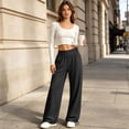 thumbnail image 6 of Zulora Women's High Waist Wide Leg Pants Drawstring Hem Casual Jogger Trousers with Pockets Loose Fit for Daily Workout, 6 of 9
