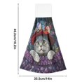 thumbnail image 3 of Wobogo Cute Cat Wearing Wreath Hand Towel Set of 2 Absorbent for Kitchen and Bathroom With Velcro Hanging Loop 18.2×14in, 3 of 7