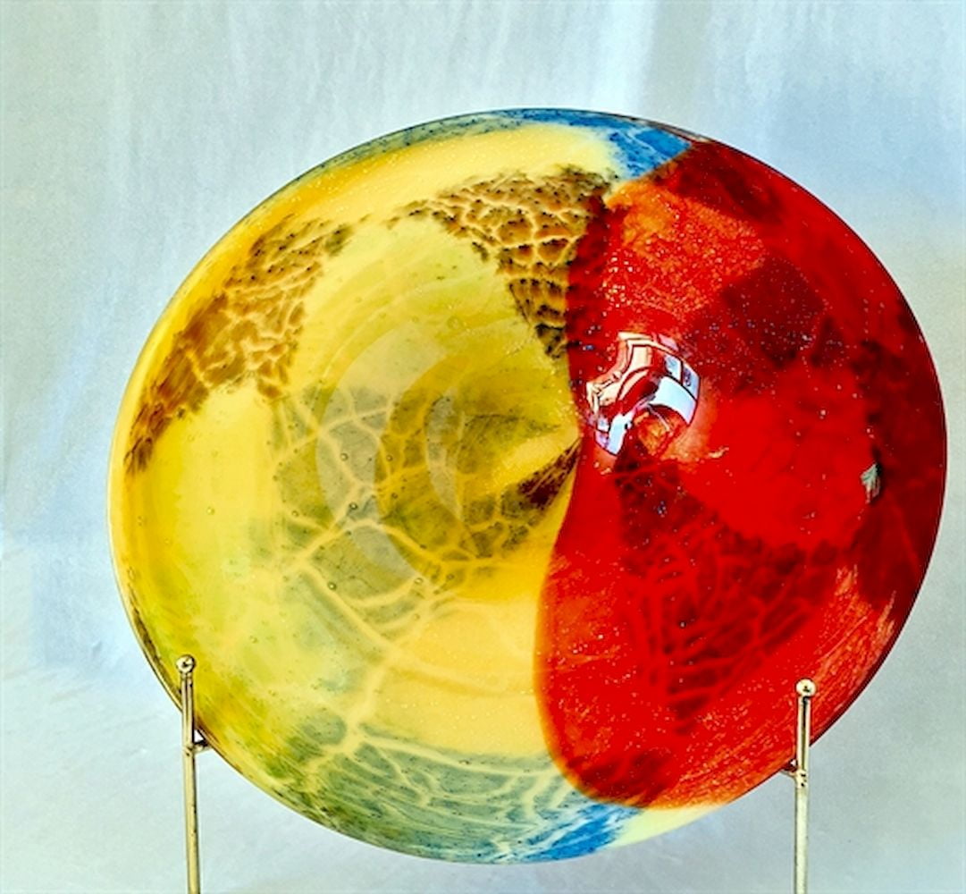 Red/Yellow Art Bowl Glass Decorative Bowl Walmart Canada