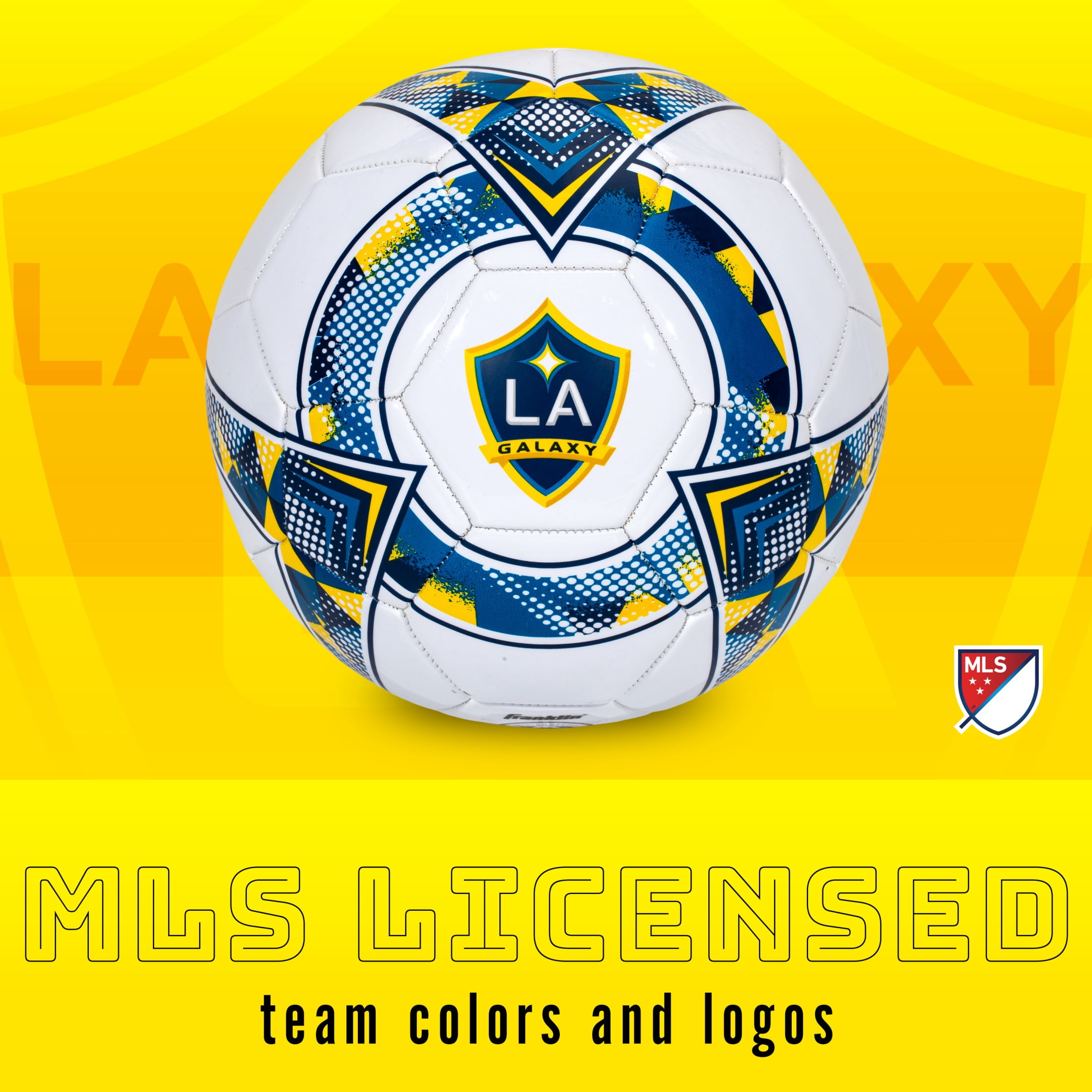 Franklin Sports MLS Los Angeles Galaxy Soccer Ball - Official Size 5 Soccer Ball - Regulation Size + Weight Soccer Ball for Kids + Adults - Boys + Girls Soccer Ball - Air Pump Included