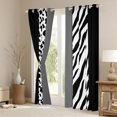thumbnail image 3 of Castle Fairy Animal Print Black Out Curtains for Kids Children Teens,Wildlife Leopard Zebra Curtains Pack of 2 (42x63 Each),Abstract Geometric Stripes Bedroom Curtains,Luxury Bedroom Decor, 3 of 6